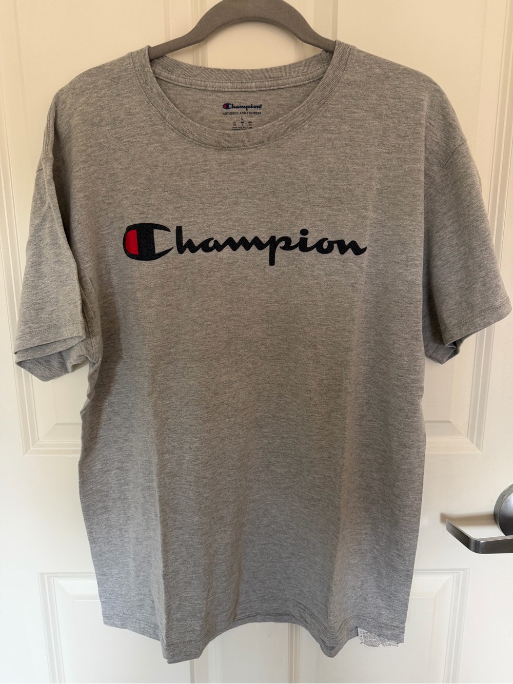 champion men’s grey tshirt